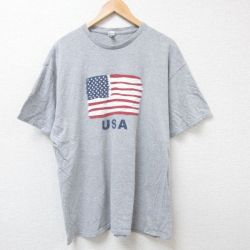 半袖Tシャツ 星条旗 グレー XL | 古着