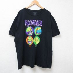 XL★古着 半袖 Tシャツ メンズ アニメ ニコロデン ラブラック 大きいサイズ コットン クルーネック 黒 ブラック 【spe】 25jun20 中古