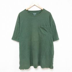 XL★古着 DULUTH TRADING 半袖 Tシャツ メンズ 無地 胸ポケット付き 大きいサイズ コットン クルーネック 緑 グリーン 25jun20 中古