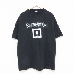 XL★古着 半袖 Tシャツ メンズ ゲーム スプラッターハウス コットン クルーネック 黒 ブラック 25jun20 中古
