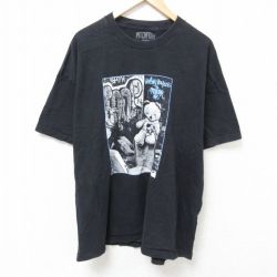 XL★古着 半袖 Tシャツ メンズ クマ 大きいサイズ クルーネック 黒 ブラック 25jun24 中古