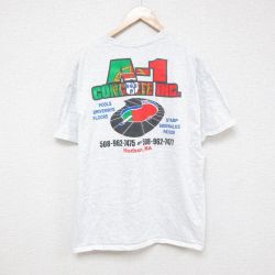 XL★古着 半袖 Tシャツ メンズ A-1 大きいサイズ クルーネック 薄グレー 霜降り 25jun26 中古