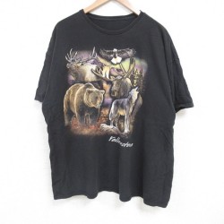 XL★古着 半袖 Tシャツ メンズ イエローストーン 大きいサイズ クルーネック 黒 ブラック 25jun27 中古