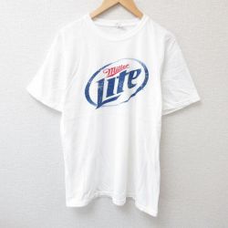 L★古着 半袖 Tシャツ メンズ ミラーライト コットン クルーネック 白 ホワイト 25jun28 中古