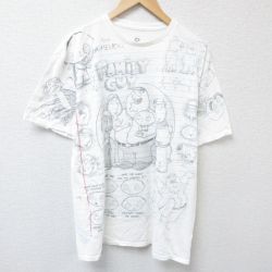 XL★古着 リキッドブルー 半袖 Tシャツ メンズ ファイミリーガイ コットン クルーネック 白 ホワイト 25jun28 中古