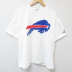 XL★古着 半袖 Tシャツ メンズ NFL バッファロービルズ コットン クルーネック 白 ホワイト アメフト スーパーボウル 25jun28 中古