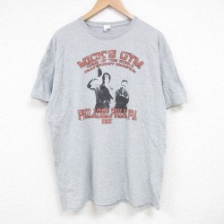 XL★古着 半袖 Tシャツ メンズ 映画 ロッキー クルーネック グレー 霜降り 25jun28 中古