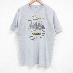 グレー霜降り半袖Tシャツ ピッツバーグ XL | 古着