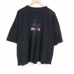 XL★古着 半袖 Tシャツ メンズ ニトロックス 大きいサイズ コットン クルーネック 黒 ブラック 25jun28 中古