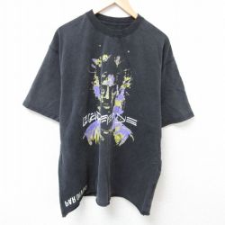 XL★古着 半袖 Tシャツ メンズ レジェンド 大きいサイズ クルーネック 黒 ブラック 25jul02 中古