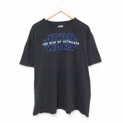 XL★古着 半袖 Tシャツ メンズ スターウォーズ STAR WARS 大きいサイズ コットン クルーネック 黒 ブラック 25jul03 中古