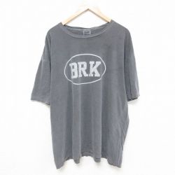XL★古着 半袖 Tシャツ メンズ BRK 大きいサイズ コットン クルーネック グレー 25jul03 中古