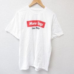 XL★古着 半袖 Tシャツ メンズ More Dogs コットン クルーネック 白 ホワイト 25jul03 中古