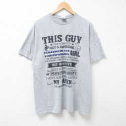 XL★古着 半袖 Tシャツ メンズ THIS GUY クルーネック グレー 霜降り 25jul04 中古