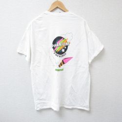 XL★古着 半袖 Tシャツ メンズ ファントム コットン クルーネック 白 ホワイト 25jul04 中古