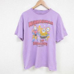 XL★古着 半袖 Tシャツ メンズ アニメ ニコロデオン マーメイドマン コットン クルーネック 薄紫 パープル 【spe】 25jul04 中古