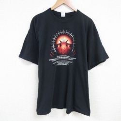 XL★古着 半袖 Tシャツ メンズ オクラホマシティ 大きいサイズ コットン クルーネック 黒 ブラック 25jul04 中古