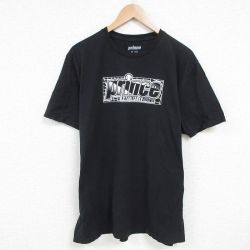 XL★古着 半袖 Tシャツ メンズ prince コットン クルーネック 黒 ブラック 25jul04 中古