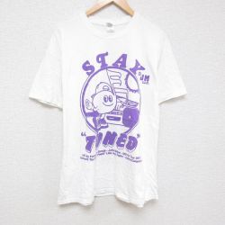 XL★古着 半袖 Tシャツ メンズ STAY 大きいサイズ コットン クルーネック 白 ホワイト 25jul07 中古