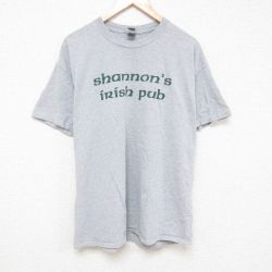XL★古着 半袖 Tシャツ メンズ アイリッシュパブ 大きいサイズ クルーネック グレー 霜降り 25jul07 中古