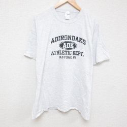 XL★古着 半袖 Tシャツ メンズ ADK 大きいサイズ クルーネック 薄グレー 霜降り 25jul07 中古