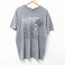 XL★古着 ジャンクフード JUNK FOOD 半袖 Tシャツ メンズ NFL ニューイングランドペイトリオッツ クルーネック グレー 霜降り アメフト スーパーボウル 25jul05 中古