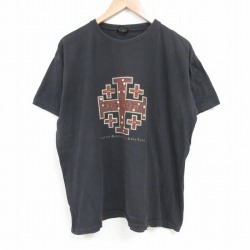 XL★古着 半袖 Tシャツ メンズ ホーリーランド 大きいサイズ クルーネック 黒 ブラック 25jul05 中古