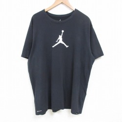 XL★古着 半袖 Tシャツ メンズ マイケルジョーダン エアジョーダン 大きいサイズ クルーネック 黒 ブラック 25jul05 中古