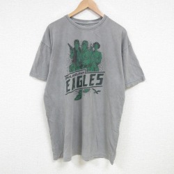 XL★古着 ジャンクフード JUNK FOOD 半袖 Tシャツ メンズ スターウォーズ STAR WARS NFL フィラデルフィアイーグルス 大きいサイズ コットン クルーネック 濃グレー 霜降り アメフト スーパーボウル 25jul05 中古