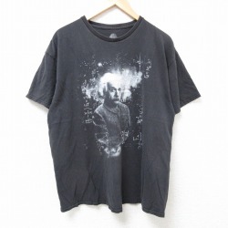 XL★古着 半袖 Tシャツ メンズ アインシュタイン クルーネック 黒 ブラック 25jul09 中古
