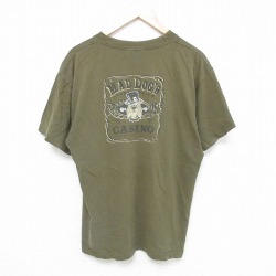 L★古着 エアロポステール AEROPOSTALE 半袖 Tシャツ メンズ マッドドッグ コットン クルーネック 緑 グリーン 25jul15 中古