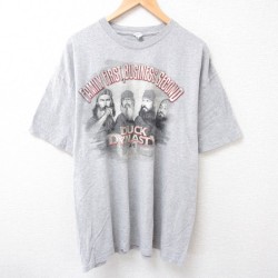 【20%OFF】XL★古着 半袖 Tシャツ メンズ ダックダナスティ 大きいサイズ クルーネック グレー 霜降り 25jul15 中古
