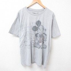 ディズニー 半袖Tシャツ ミッキー グレー XL | 古着