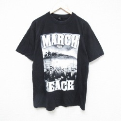 XL★古着 半袖 Tシャツ メンズ マーチンルーサーキング牧師 コットン クルーネック 黒 ブラック 25jul17 中古