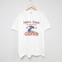 L★古着 フルーツオブザルーム 半袖 Tシャツ メンズ バスケットボール コットン クルーネック 白 ホワイト 25jul18 中古