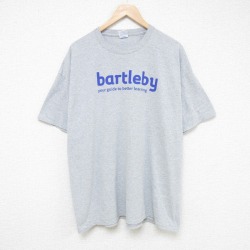XL★古着 半袖 Tシャツ メンズ bartleby 大きいサイズ クルーネック グレー 霜降り 25jul18 中古