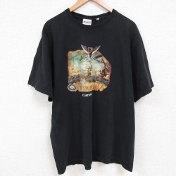 XL★古着 半袖 Tシャツ メンズ カーニバルクルーズ 大きいサイズ クルーネック 黒 ブラック 25jul24 中古