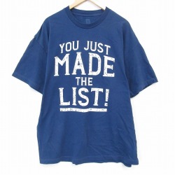 【20%OFF】XL★古着 半袖 Tシャツ メンズ ワールドプロレスリング クリスジェリコ 大きいサイズ クルーネック 紺 ネイビー 25jul24 中古