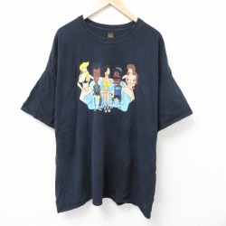 XL★古着 半袖 Tシャツ メンズ ビキニ 大きいサイズ コットン クルーネック USA製 黒 ブラック 25jul24 中古