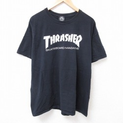 XL★古着 スラッシャー 半袖 Tシャツ メンズ ビッグロゴ 大きいサイズ クルーネック 黒 ブラック 25jul24 中古