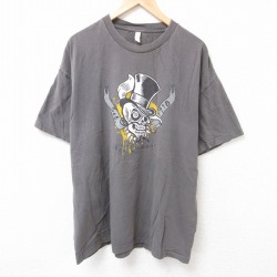 【20%OFF】XL★古着 半袖 Tシャツ メンズ ニューオリンズ 大きいサイズ コットン クルーネック 濃グレー 25jul24 中古