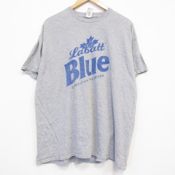 【50%OFF】L★古着 半袖 Tシャツ メンズ ラバット クルーネック グレー 霜降り 25jul19 中古