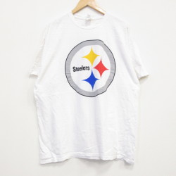 XL★古着 半袖 Tシャツ メンズ NFL ピッツバーグスティーラーズ コットン クルーネック 白 ホワイト アメフト スーパーボウル 25jul19 中古