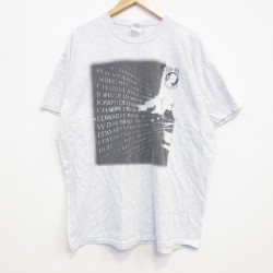 XL★古着 半袖 Tシャツ メンズ POWMIA クルーネック 薄グレー 霜降り 25jul19 中古