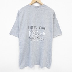 XL★古着 半袖 Tシャツ メンズ HAMMOND 大きいサイズ クルーネック グレー 霜降り 25jul22 中古