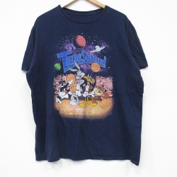 XL★古着 半袖 Tシャツ メンズ ルーニーテューンズ LOONEY TUNES バックスバニー クルーネック 黒 ブラック 25jul22 中古