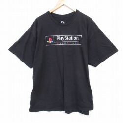 XL★古着 半袖 Tシャツ メンズ プレイステーション 大きいサイズ コットン クルーネック 【spe】 25jul23 中古