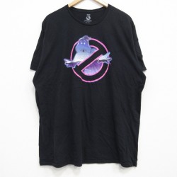 【50%OFF】XL★古着 半袖 Tシャツ メンズ 映画 ゴーストバスターズ コットン クルーネック 黒 ブラック 25jul25 中古