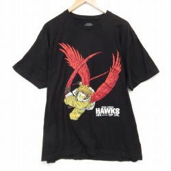 XL★古着 半袖 Tシャツ メンズ アニメ 僕のヒーローアカデミア 大きいサイズ コットン クルーネック 黒 ブラック 25jul28 中古