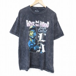 【20%OFF】XL★古着 半袖 Tシャツ メンズ 映画 ボーイズンザフッド アイスキューブ 大きいサイズ コットン クルーネック 黒他 ブラック タイダイ 25jul29 中古